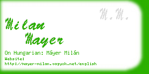 milan mayer business card